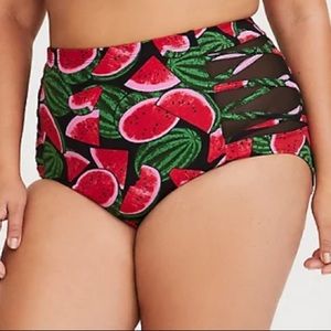 Torrid Watermelon Lattice Mesh Swim Bottom